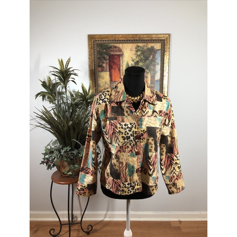 Lyfe Style‎ Women’s Animal print Blazer Suit Jacket Coat 2 Pockets PM Mob Wife